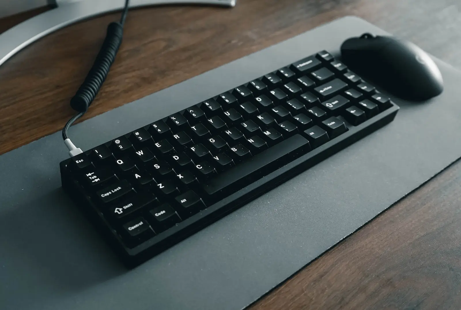 Keyboard and mouse on a desk