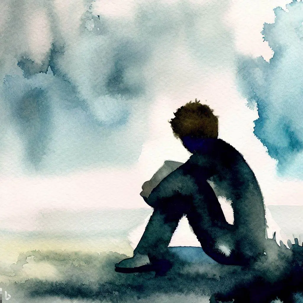 Isolation and Loneliness in watercolor